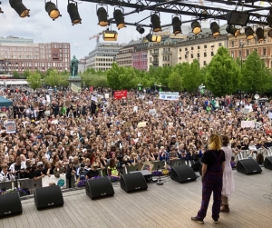 La jeunesse manifeste pour le climat à Stockholm (Suède)